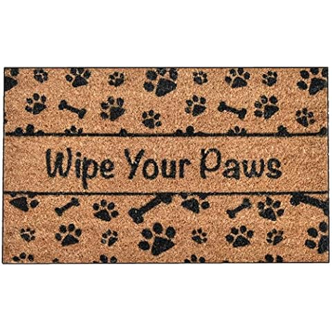 NINAMAR Door Mat Wipe Your Paws Natural Coir – 29.5 x 17.5 inch Cover