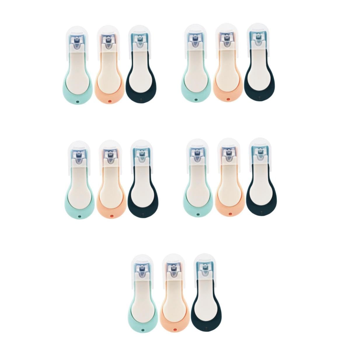 Yardwe 15 Stck Nagelknipser Teilig mit Gebogenen Edelstahlklingen Rutschfestem Silikongriff Sicherer Nagelpflege für Neugeborene und Kleinkinder Präzises Schneiden Blau