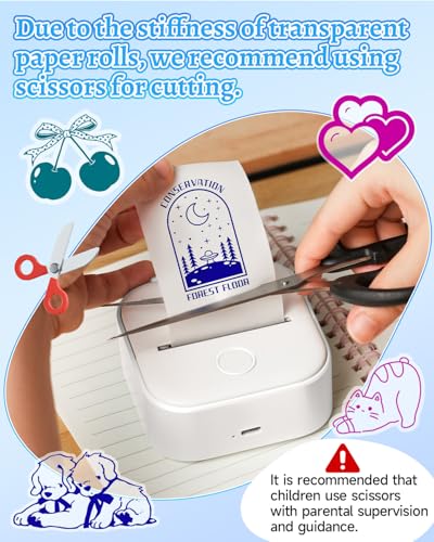 Image of Phomemo T02 Sticker Printer Thermal Print Pods Mini Printer with AI Smart APP, Sticker Maker Machine, Gifts for Holiday, DIY Junk Journal, Memos, Study Notes, Compatible with iOS & Android, White