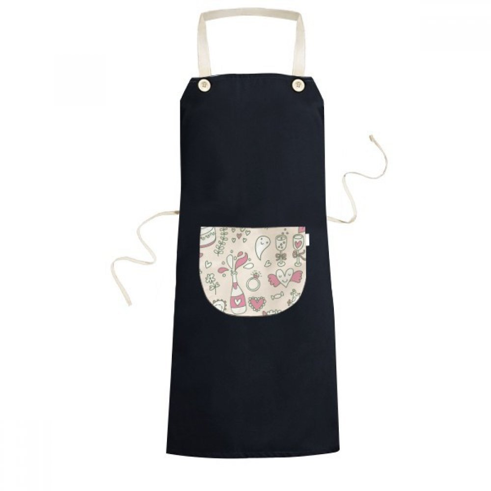 Tablier de cuisine noir à poche motif fleurs pour cuisiner au quotidien
