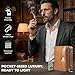 GLENCREAG Double Layer Travel Cigar Humidor Case for 11 Cigars, Leather Cigar Case with Spanish Cedar Lining, Built-in Hygrometer & Humidifier, Torch Lighter with V Cutter, Tight Seal Design