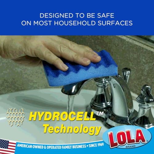 Image of LOLA All Purpose Scrub Sponge, 12 Pack, Made in USA Scrub Sponge- Superior Technology, Non-Scratch, Long Lasting - Dishes, Mugs, Non-Stick Cookware