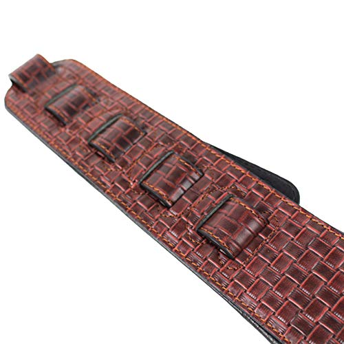 Walker And Williams GP-10 Sangle tissée avec gant rembourré et dos en cuir et nez effilé Marron bourbon - Les Beatles, Paul McCartney, John Lennon, RIngo Starr, George Harrison Walker And Williams GP-10 Sangle tissée avec gant rembourré et dos en cuir et nez effilé Marron bourbon – Image 8