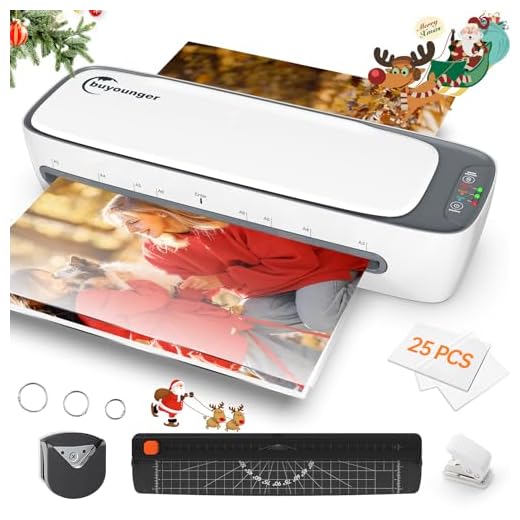 Plastificatrice,Plastificatrice A3 A4 A5 A6,Laminatrice a Freddo e Caldo con 25 Buste, Rilascio Inceppamento in ABS, 1 Taglierino, 1 Arrotondatore per angoli per Scuola, Casa, Ufficio, Documenti, Foto