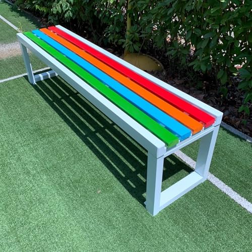 YGER JZGB Banco Jardin Exterior, Banco de Jardin Exterior, Estructura de Tubo Galvanizado, Capacidad de Peso 500 kg, para Jardín, Porches, Patios y Parques(White,120x40x45cm/47x16x18in)