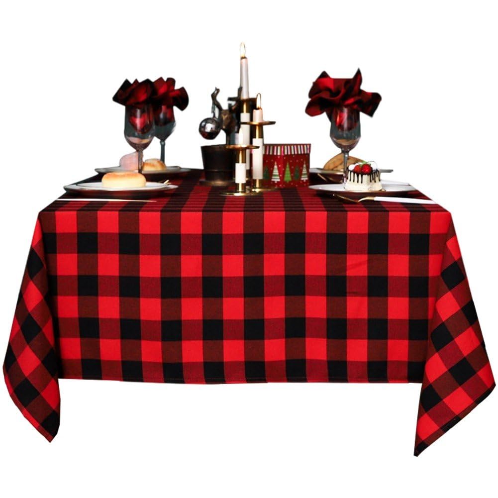 Nappe pour salle à manger antitache rouge et noire pour simplifier vos repas