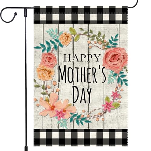 Happy Mothers Day Garden Flag Double Sided Welcome Party Courtyard Flag Porch Park Living Room Garden Flags 12x18 Inch
