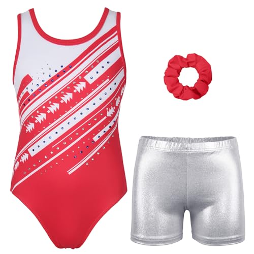 Gymnastics Leotards for Girls with Shorts Sparkly Ballet Dance Activewear
