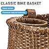 CXWXC Bike Basket - Handmade Rattan Bike Baskets for Girls Women - Front Bicycle Bike Basket with Coffee Cup Holder for Beach Cruiser, Scooter, Ebike (Brown) #3