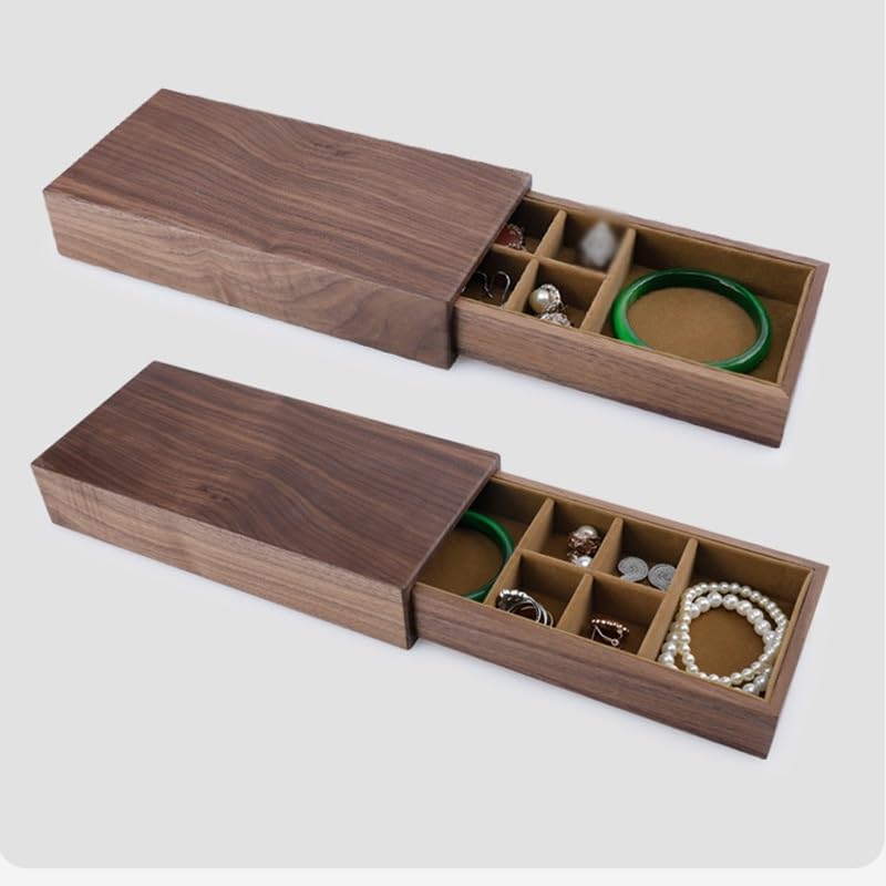 Jewelry Box Walnut Solid Wood With Lock Engagement Single Flannel image 5