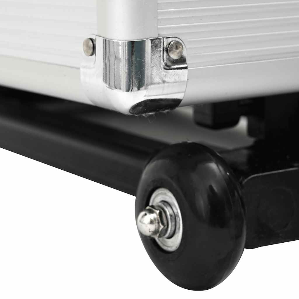 vidaXL Pilotenkoffer Handgepäck Businesskoffer Aktenkoffer Reisekoffer Pilotentrolley Alukoffer Koffer Trolley Alu 47x39x27cm Silbern Aluminium
