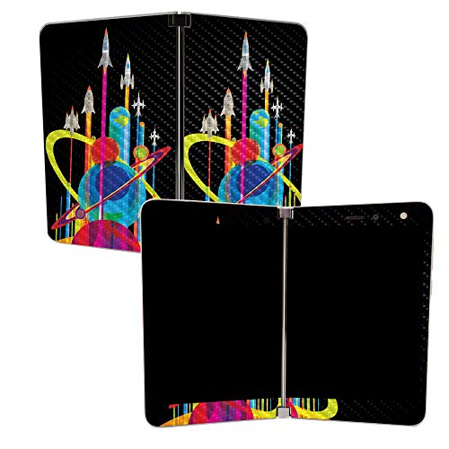 Image of MightySkins Carbon Fiber Skin for Microsoft Surface Duo - Space Poster | Protective, Durable Textured Carbon Fiber Finish | Easy to Apply, Remove, and Change Styles | Made in The USA