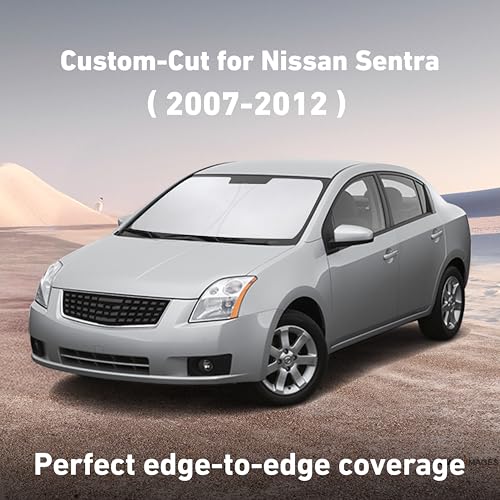 Image of EcoNour Windshield Sunshade Compatible for Nissan Sentra 2007-2010 2011 2012, Sun Visor for Front Windshield & Window Sun Shade Cover, UV Heat Blocker & Protector, Car Accessories