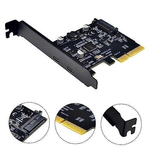 Carte d'extension USB3.1 double Type-C à insertion inversée Asmedia ASM3142 haut débit - 5