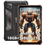 Blackview AI Rugged Tablet, 9 inch Android 15, 18GB+128GB TF 1TB, 180Hz, IP68/IP69K Waterproof, MIL-STD-810H Shockproof, Dual 4G LTE SIM, 16MP+13MP, 18W/OTG/5G WiFi/GPS/NFC/TÜV/Face ID/Glove Mode