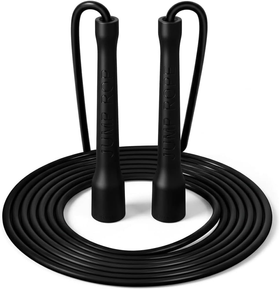 Skipping Rope Adult Fitness Adjustable PVC Rope Skipping for Boxing MMA Endurance Training Non-Slip Handle 3 m Long Black Ideal as Boxing Rope Jumping Rope and Skipping Rope Children Outdoor Sports