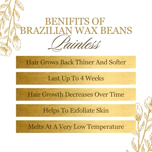 Image of Eleve Brazilian Wax Beans For Women | Liposoluble Stripless /No-Strips Waxing At Home For Brazilian Bikini, Face, Eyebrows, Upper-Lips, Chin, Underarms (Gold) (100g)