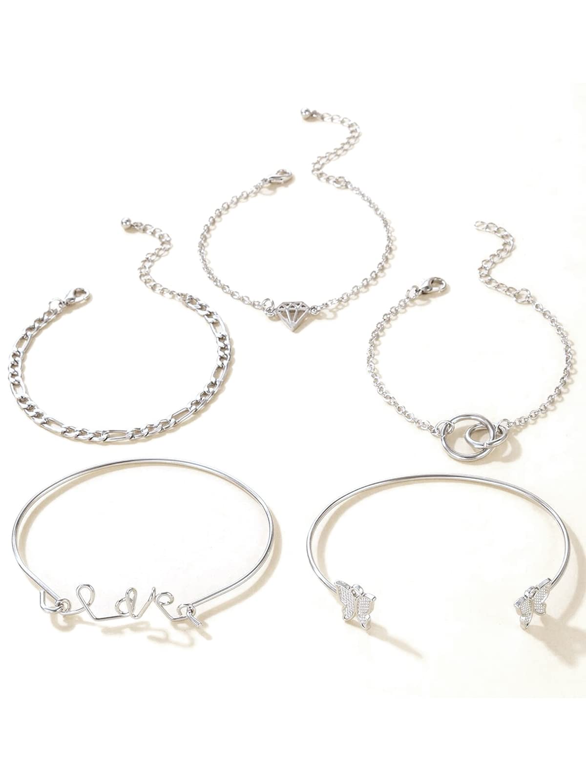 Scintillare By Sukkhi Sparkling Silver Toned Love Inspired Combo Bracelets for Women (B0C5JHQQ6N) Amazon Price History, Amazon Price Tracker