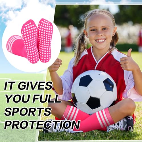 8 Pairs Sport Anti Slip Long Socks Colorful Athletic Soccer Baseball Softball Knee High Socks (11.8'' Height, 6.7''-9.8'' Footbed)4