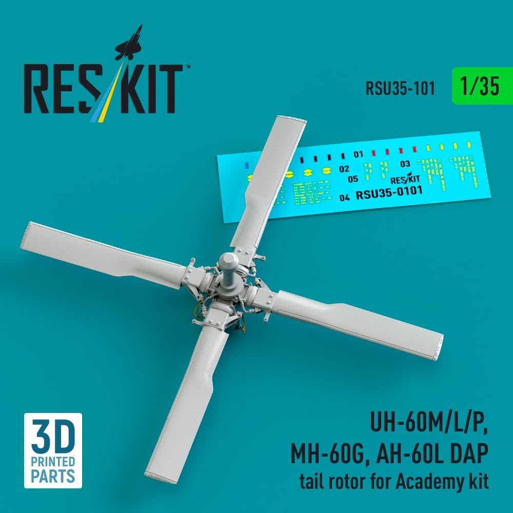 RSU35-0101 1/35 UH-60M/L/P MH-60G AH-60L DAP Tail Rotor for Academy Scale Model/Replica Reskit