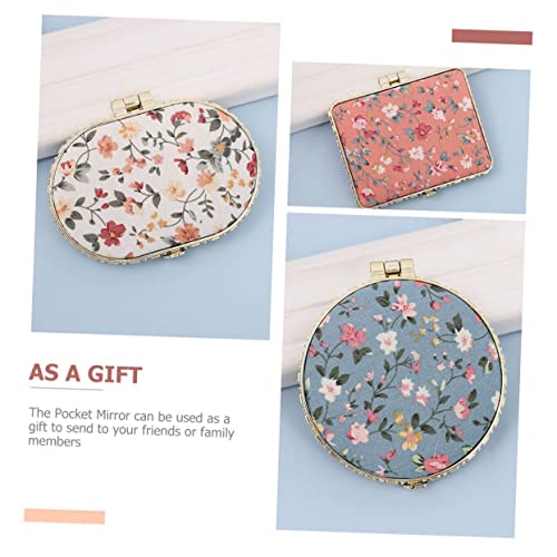 Fomiyes 8Pcs Pocket Mirror Heart Decor Portable Vanity Mirror Pocket Wallet Small Mirrors Travel Size Vintage Floral Printing Mini Mirror Vintage Small Mirror Purse Small Mirror Glass Miss #TOP1