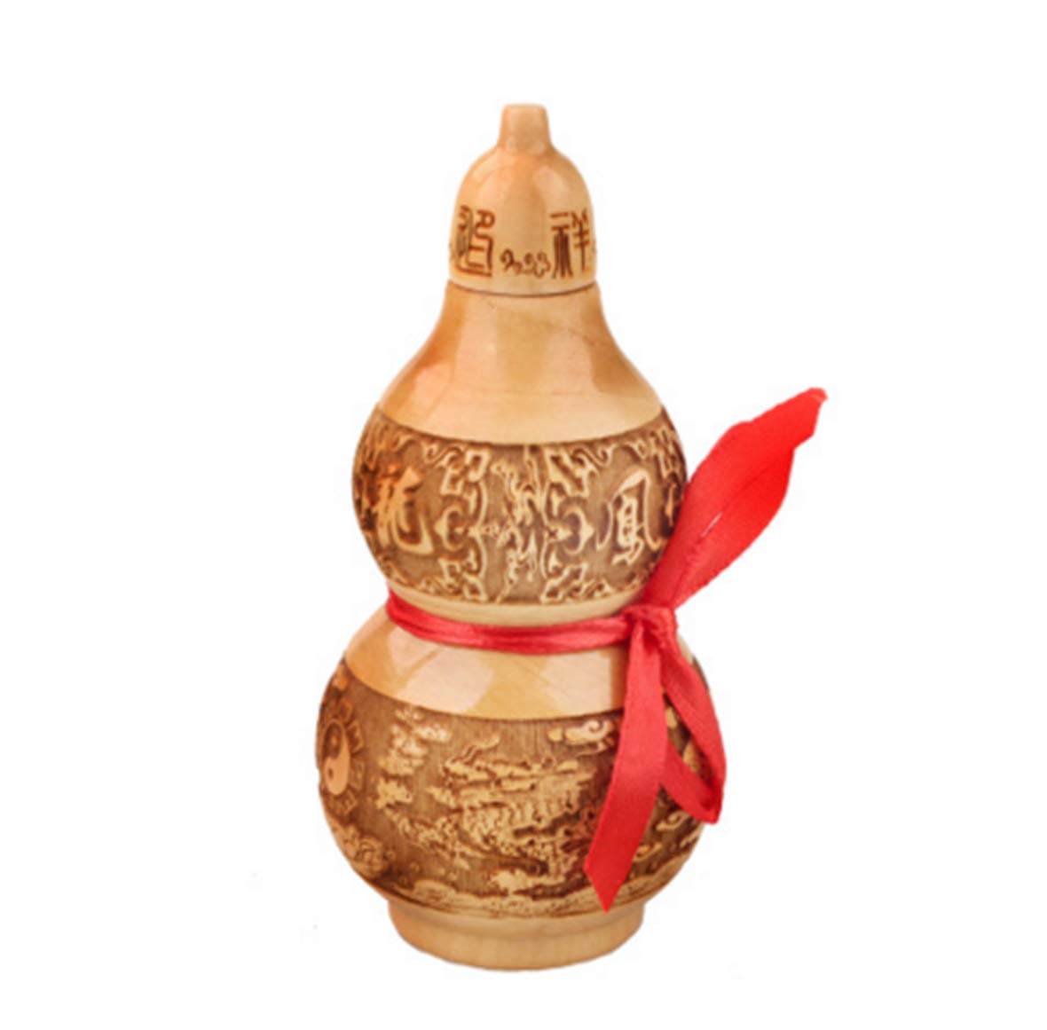 Feng Shui Chinese Peach Gourd Chinese Wu Lou Good Luck Wooden gourds Ornaments Decoration Home Crafts Treasure and Ornaments (longfengchengxiang)