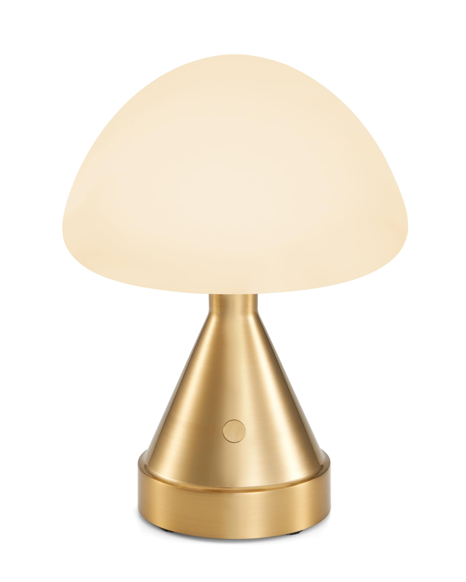 Small Cordless Mushroom Table Lamp Mini Rechargeable Battery Powered Night Light Touch Control Dimmable Portable Gold Lamp for