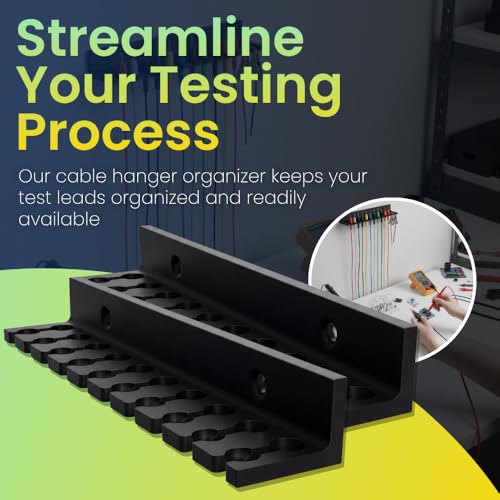 Image of Wall Mount Test Leads Probe Pairs, Banana Cables Organizer for Tidy and Efficient Cable Hangers for Test Leads, Easy Access for Increased Productivity and Lead Management - 2 Pack