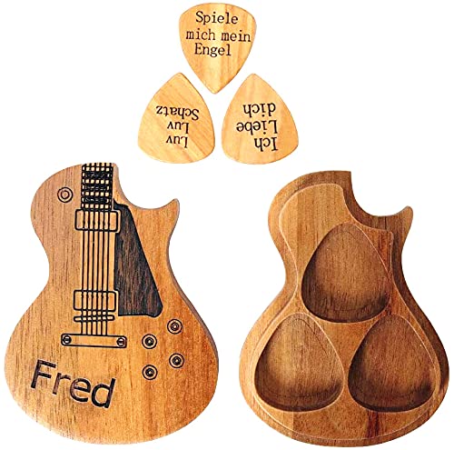 Dinikally Pickbox en bois personnalisé avec 3 médiators sculptés – Cadeau du guitariste d’amitié (sty1) - Les Beatles, Paul McCartney, John Lennon, RIngo Starr, George Harrison Dinikally Pickbox en bois personnalisé avec 3 médiators sculptés - Cadeau du guitariste d'amitié (sty1)