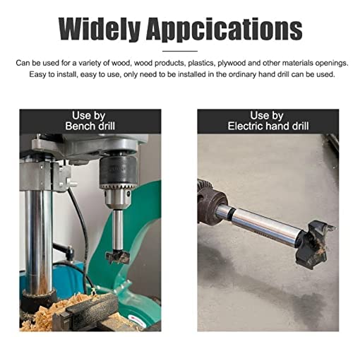 Miniatura 6 de Auniwaig Forstner Brocas para taladro, sierra de agujero de madera de 3.93 pulgadas de diámetro, abridor de barrena de carburo cementado, 3.150 in