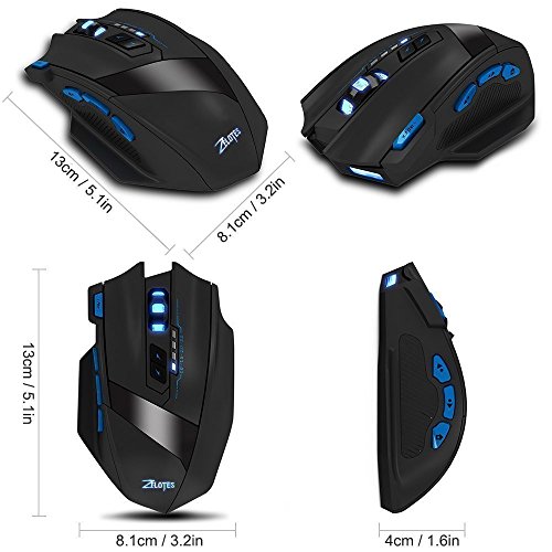 Zelotes F15 2.4G 2500DPI Mouse da Gioco Wireless,9...