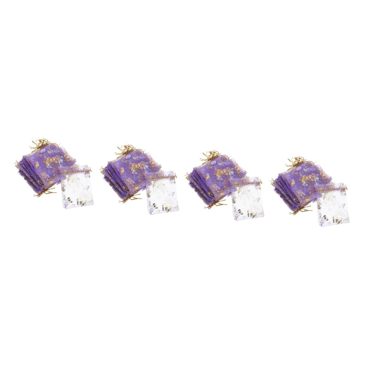 Ipetboom 4 Set Sacchetto In Organza Mini Sacchetti Con Coulisse Sacchetti Per Caramelle Sacchetto Per Dolciumi Mini 100 pezzi * 4