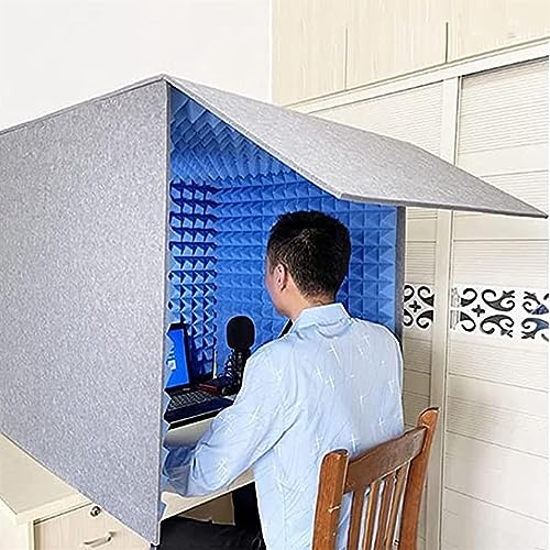 WORDFUN Cabina Portátil de Grabación Vocal, 80 x 80 x 80 cm Escudo de Aislamiento para Micrófono, Espuma Absorbente de Alta Densidad para Estudio en Casa miniatura 2