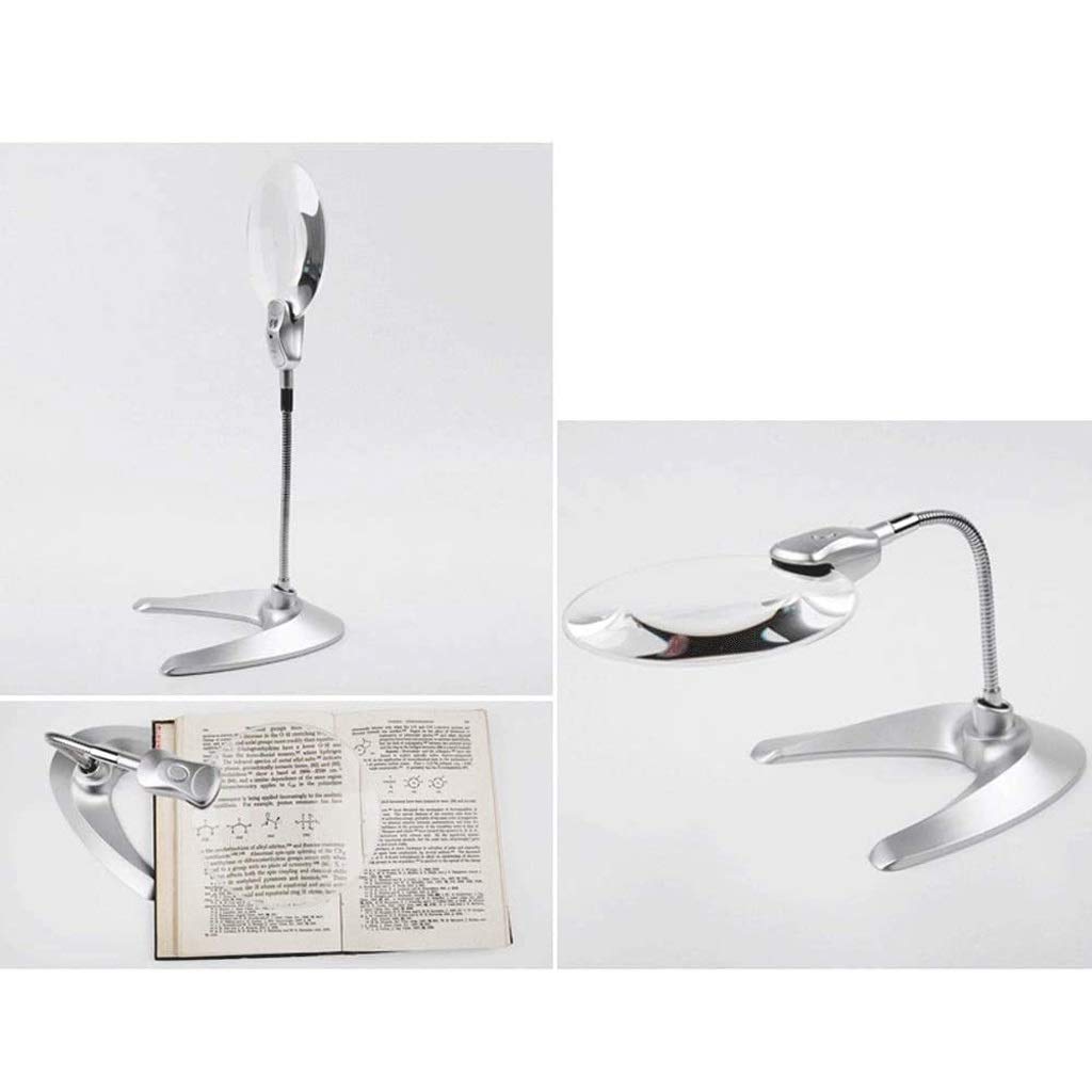 Lampa biurkowa LED z lupą z kablem USB, mocne szkło powiększające 3x5x8x10x, płynnie regulowane i bardzo jasne światła LED The New