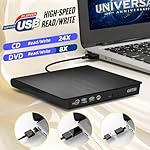 YOTUO External CD/DVD Drive, Portable USB 3.0 & USB-C CD RW Drive, DVD Player, DVD Burner for Laptop, Desktop, Compatible with Windows 7/8/10/11, Mac, MacBook Pro/Air, Linux (IDD029-2) - Image 3