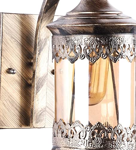Image of SINOMAN Golden Antique Classic Retro Wall Light Fixture Vintage-Inspired Elegant Design for Home Decor, Living Room, Bedroom, Hallway and Home Ambiance Lighting (Without Bulb)