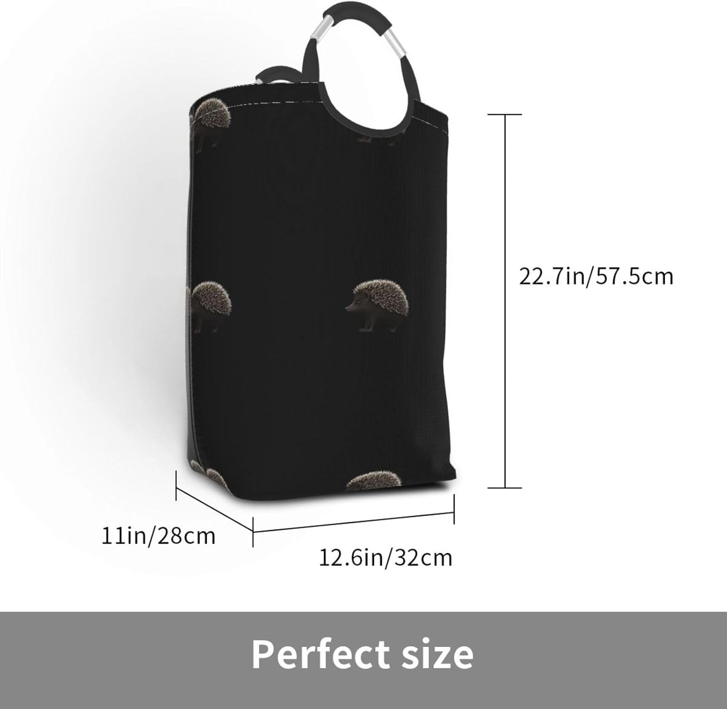 Cute little hedgehog Foldable storage bag, 50L capacity, suitable for laundry room, dormitory bedroom, dirty clothes storage basket.