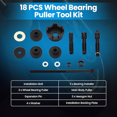 Image of maXpeedingrods Wheel Bearing Removal Installer Tool for Harley Davidson 2000+, VT102 Motorcycle Wheel Bearing Puller Tool Kit for 0.75 inch 1 inch 25mm Bearings,18 Pcs
