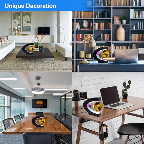 Image of Flagest Magnetic Levitation Floating Globe, Levitating C Shape Globe with LED Lights for Education Home Office Desk Decor, Holiday Anniversary Creative Item(3.3 Inches)