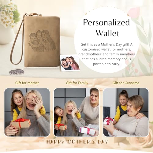 Personalized Photo Wallet for Women – Custom Engraved Leather Wallet with Credit Card Slots, Gift for Mom, Wife, Sister, Daughter, Friends – Birthday, Anniversary, Mother’s Day (Brown)4