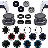 ZHI-NYLLDJS フリーク PS5対応 PS4対応 コントローラー スティック カバー コントローラー アシストリング 収納ケース付き（フリーク2個/スティック カバー12個/スティック保護リング4個/アシストリング4個）ブラック (22個)セット