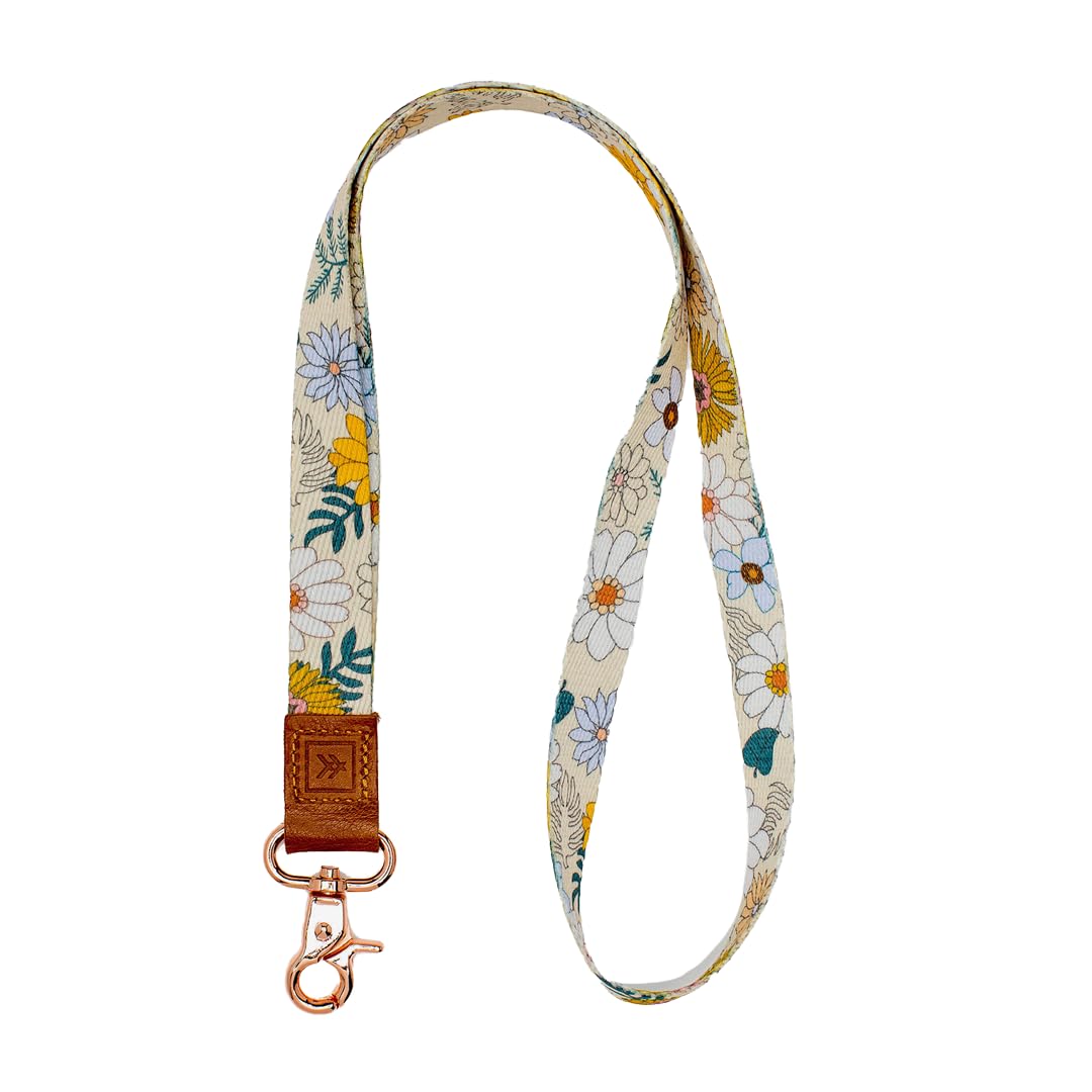 Thread Wallets Cool Neck Lanyard for Men & Women, Cute Key ID Badge & Wallet Holder, Blossom, One size