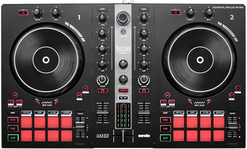 Image of Hercules DJControl Inpulse 300 MK2 2-Channel DJ Controller Bundle with Case, TRS-to-RCA Breakout Cable, and Austin Bazaar Polishing Cloth