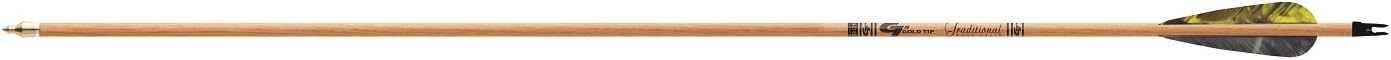 Gold Tip Traditional Hunter 5575/400 Arrows with 4-Inch Feathers (Pack of 6)