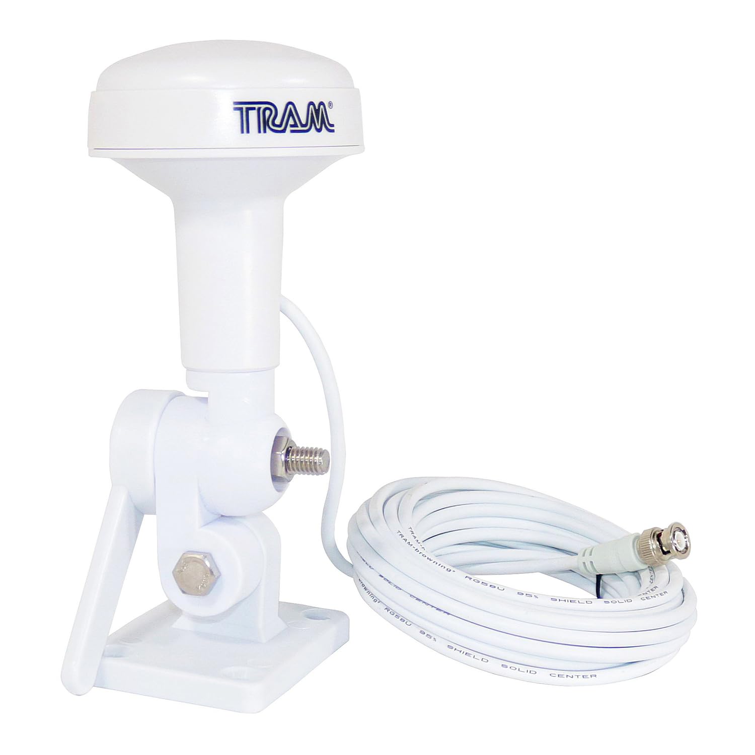 Tram 1655 Pretuned GPS VHF 30-dB-Gain Marine or Base Rachet-Mount Antenna with RG58A/U Cable and BNC Connector