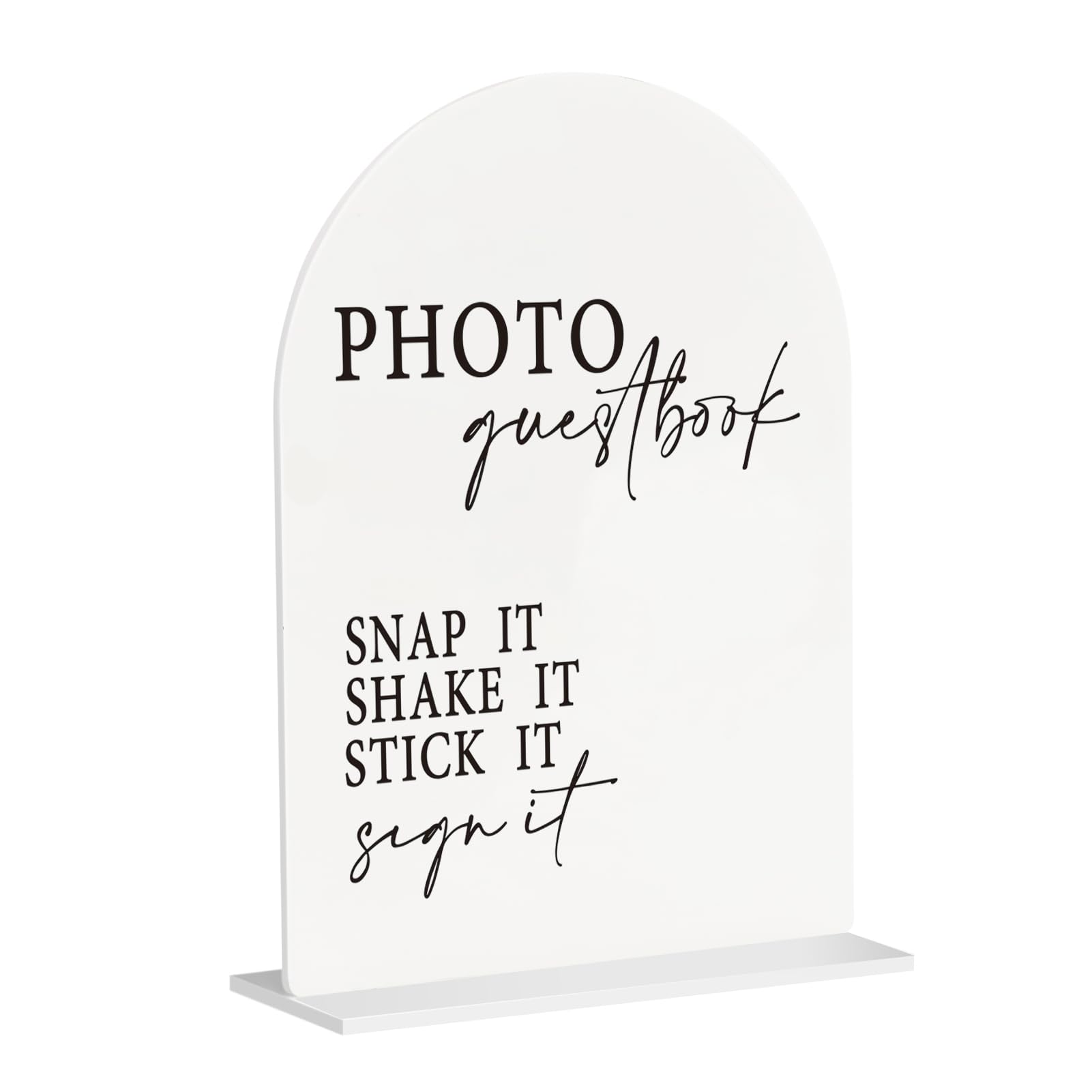 View 1 of ***No stand***Jacriah Wedding Sign with Base, 5"x7" Clear Acrylic