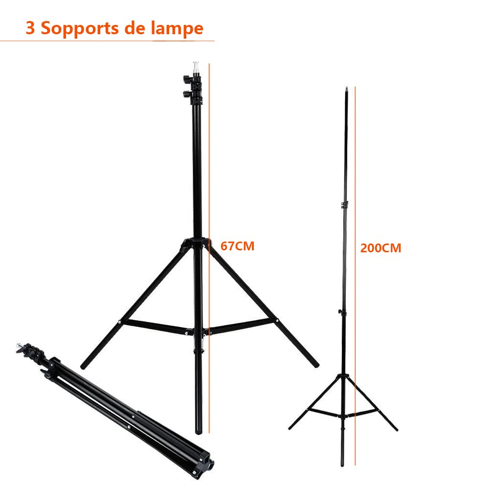 Alightup Kit d'Éclairage Photo Studio 5-en-1 avec Système de Support Réglable - 3 Softbox, Ombrelles, Réflecteur, Toiles de Fond et Sac de Transport pour Portraits