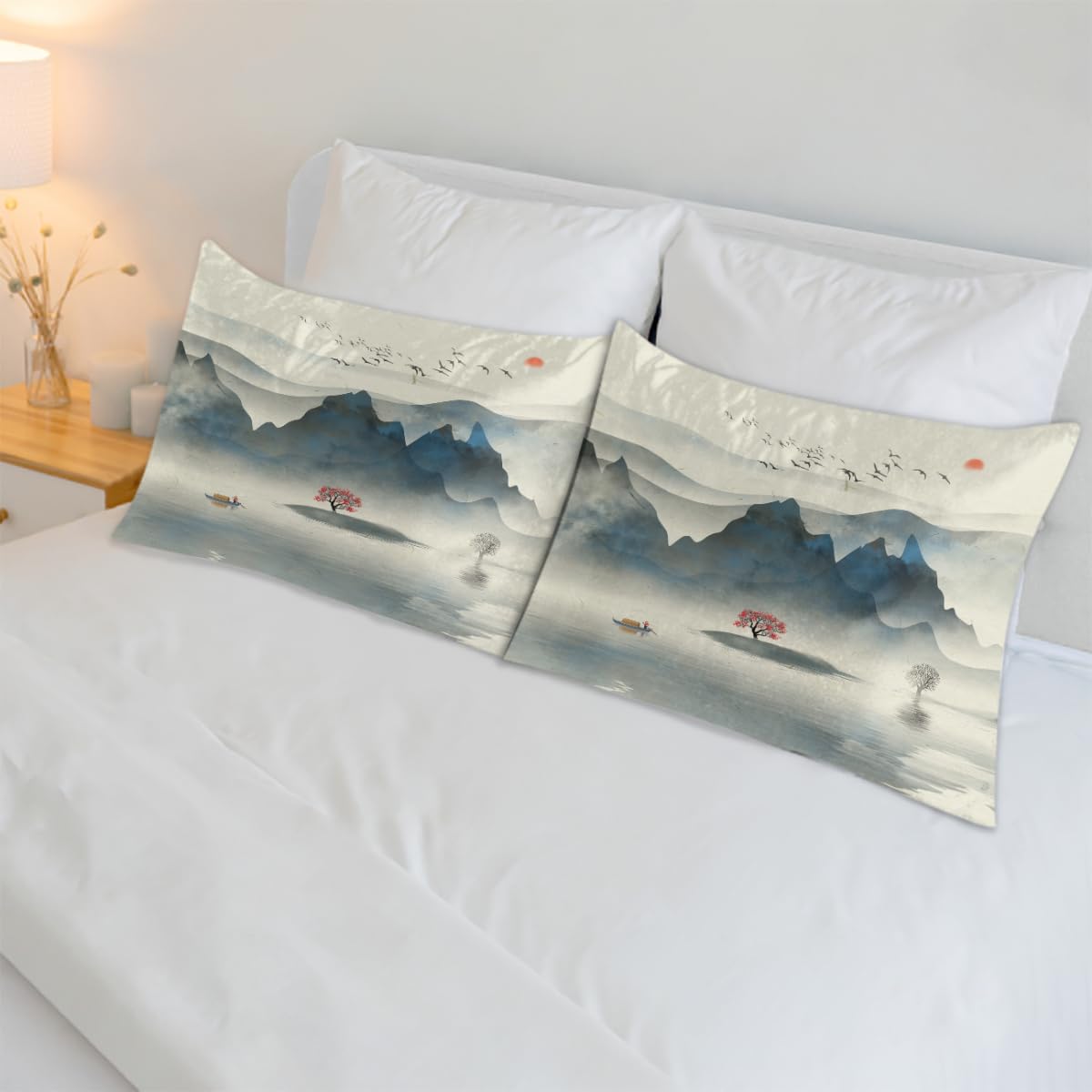 Confezione da 2 federe in raso giapponesi, per capelli e pelle, con chiusura a busta, super morbide, anti-rughe, resistenti alle macchie, 50,8 x 101,6 cm