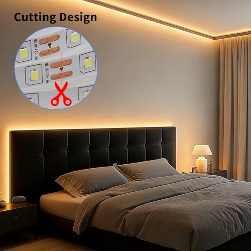 Tira de LED regulable 20 pies 3000K blanco cálido miniatura 6