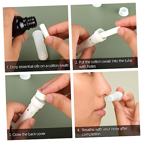 SOLUSTRE 20 Unidades Snorkel Tubos De Óleo Essencial Bastão Inalador Nasal Vazio De Plástico Tubo In